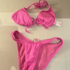 pink swimsuit- small top- xs bottom